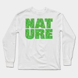 Nature Typography with Mini Trees Long Sleeve T-Shirt